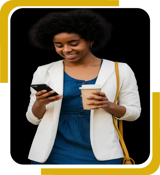 Woman-checking-website-on-her-phone
