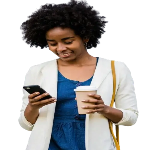 Woman-checking-website-on-her-phone